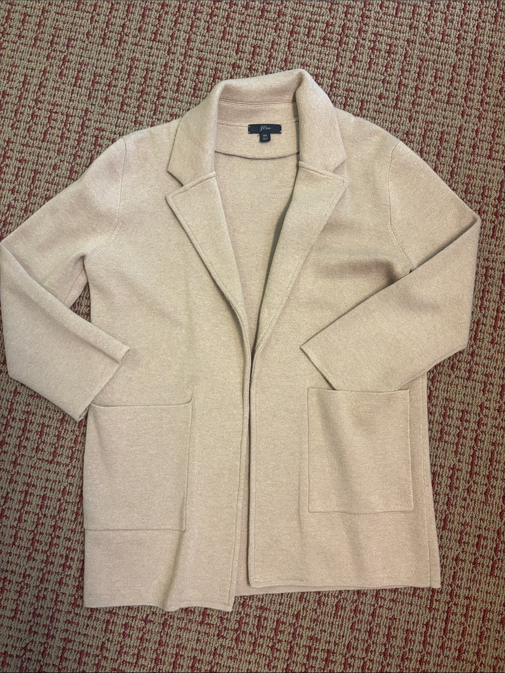 Crew cream/oatmeal knit sweater blazer